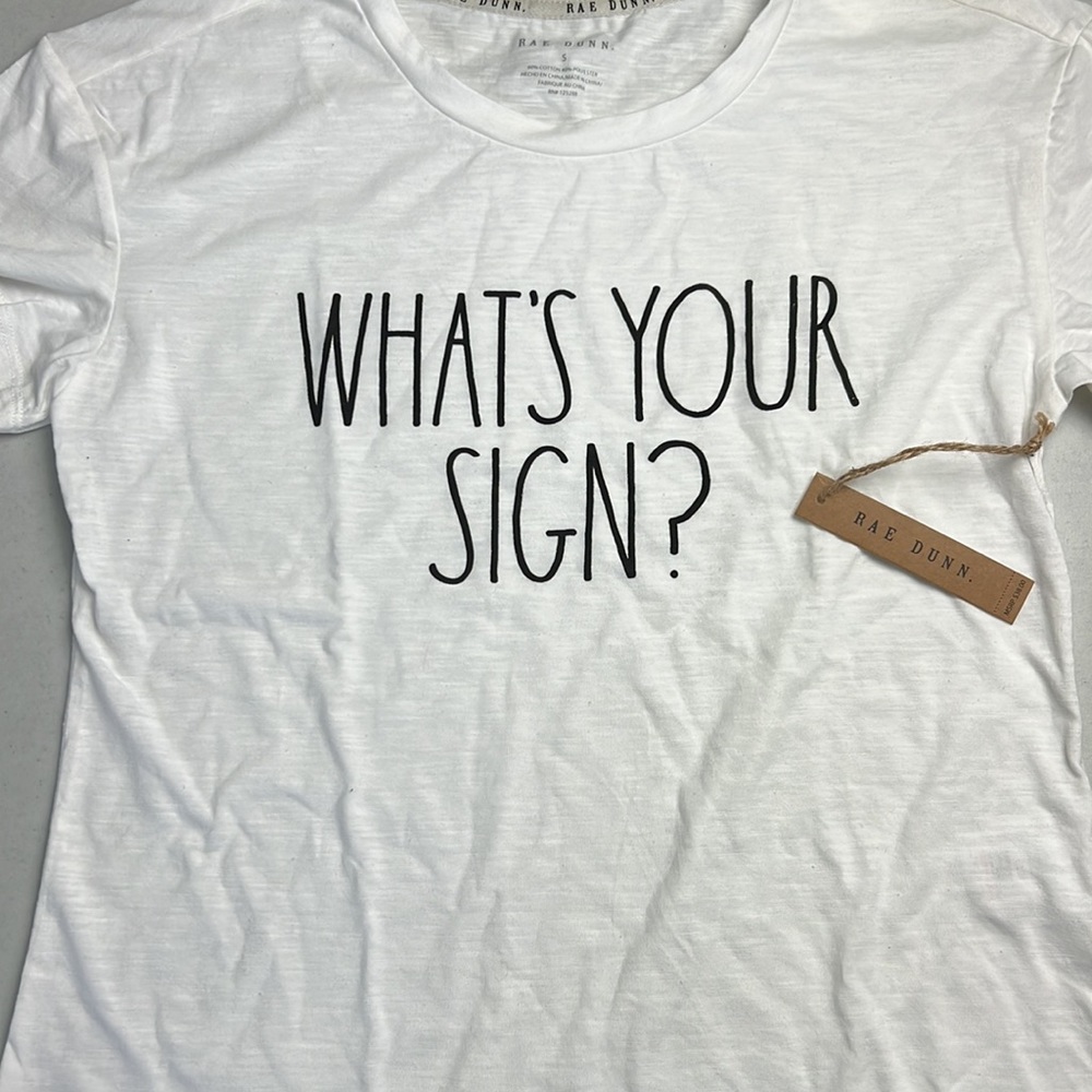 RAE DUNN off white t-shirt size small